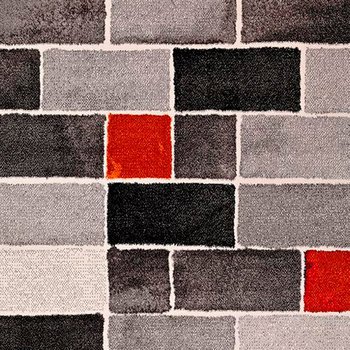 Alfombras 100% Polipropileno HEAT-SET FRISÈ Alfombra geométrica brickwall 140x200